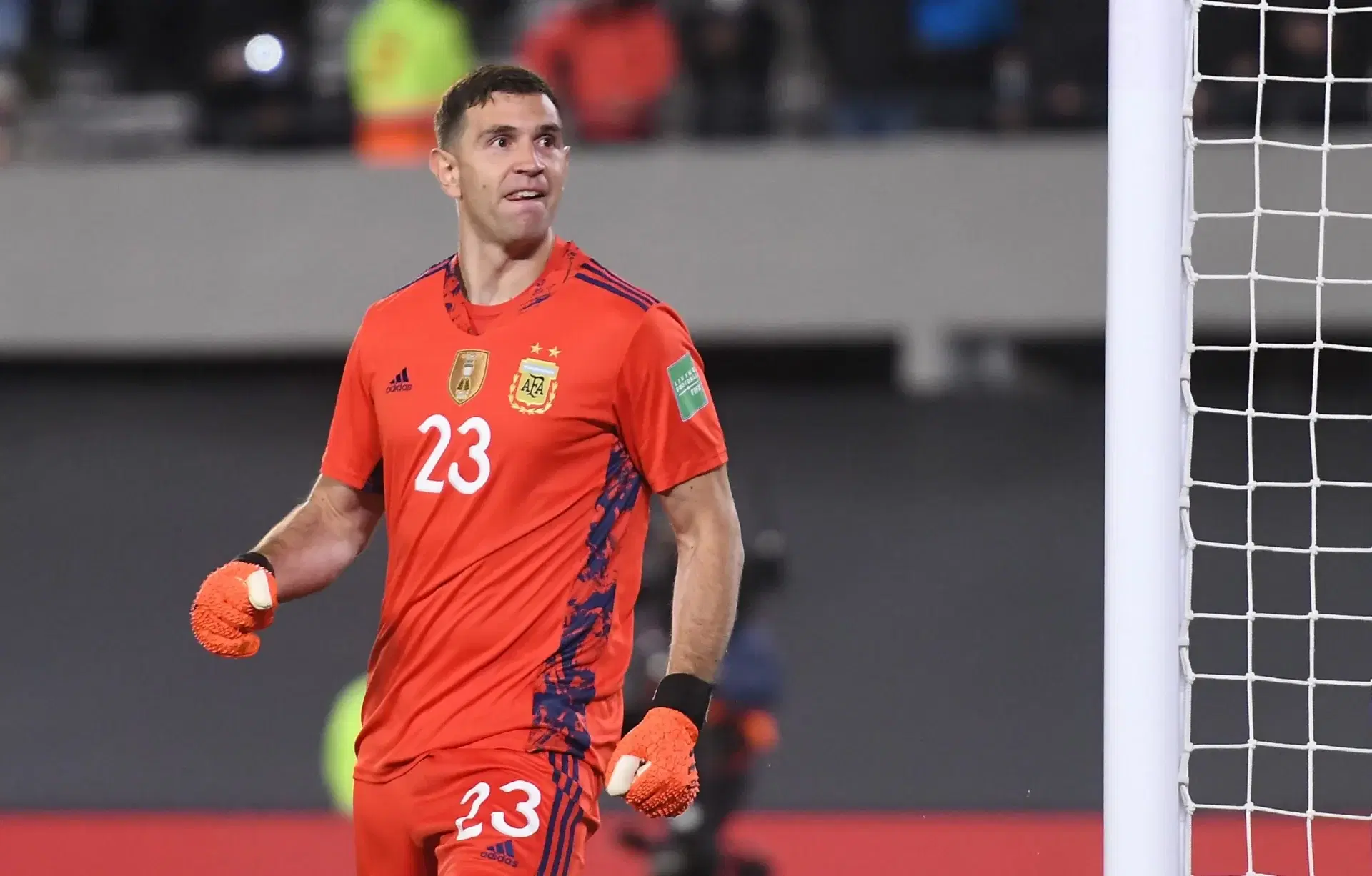 Emiliano Martinez is a fierce competitor in goal for Argentina