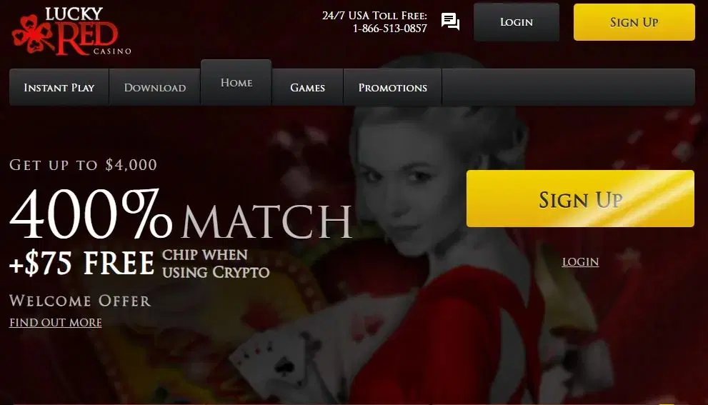 Lucky Red Casino Home Page
