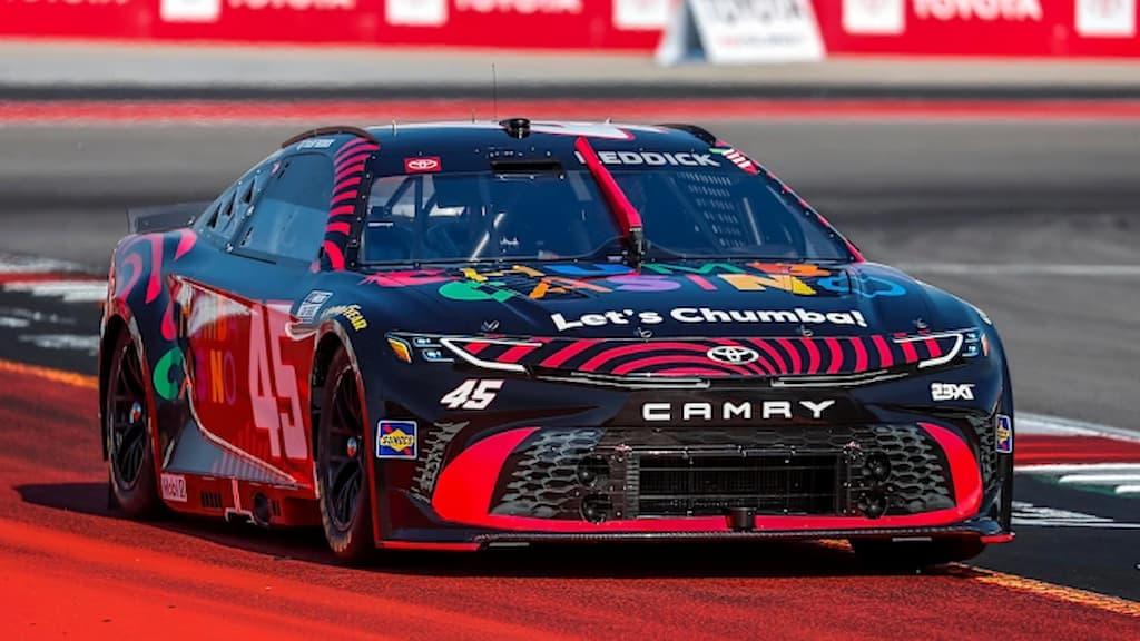 the #45 car of Tyler Reddick, current 2026 NASCAR Cup Series points leader and polesitter for the DuraMAX Grand Prix at Circuit of the Americas - 2026 NASCAR Cup Series DuraMAX Grand Prix Predictions & Picks cover image