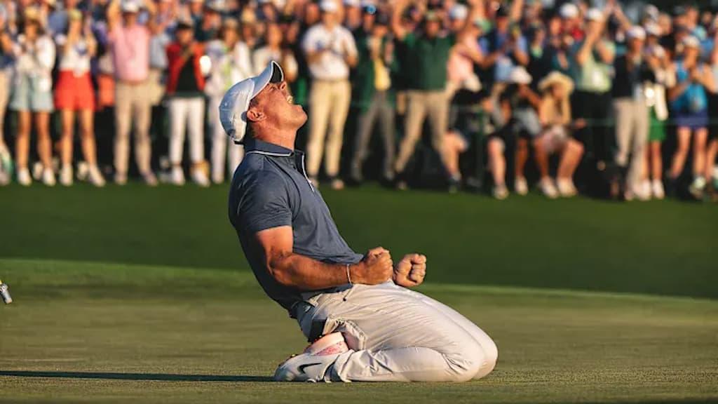 Masters Betting Guide cover (Rory McIlroy celebrating his win at the 2025 Masters)
