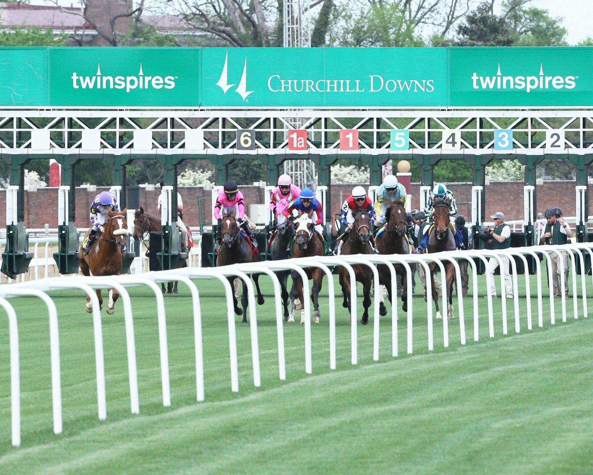 Horses on the Churchill Downs turf