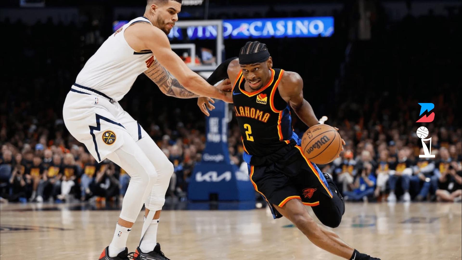 Shai Gilgeous-Alexander drives to the basket.