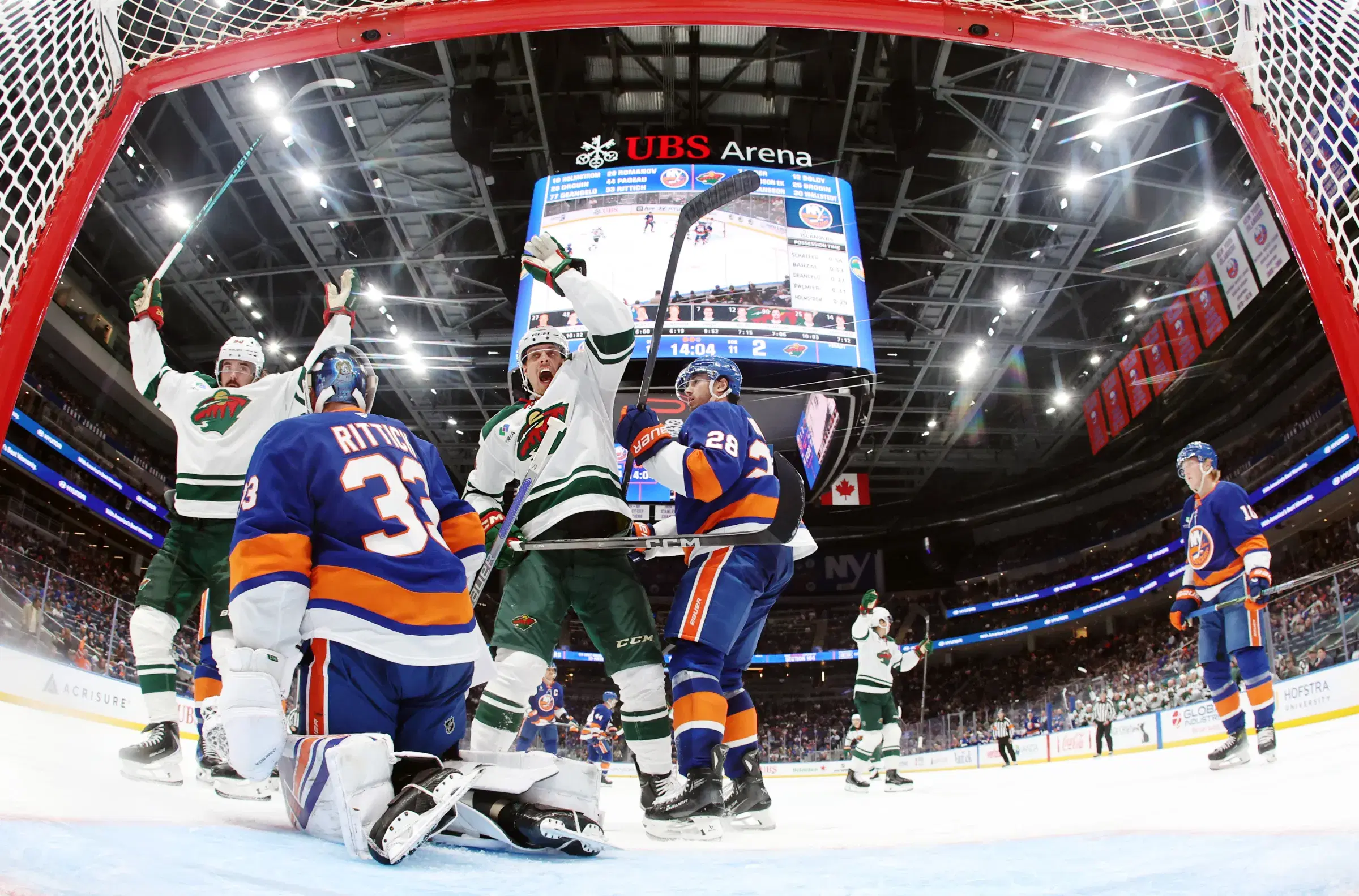 Minnesota Wild players and David Rittich