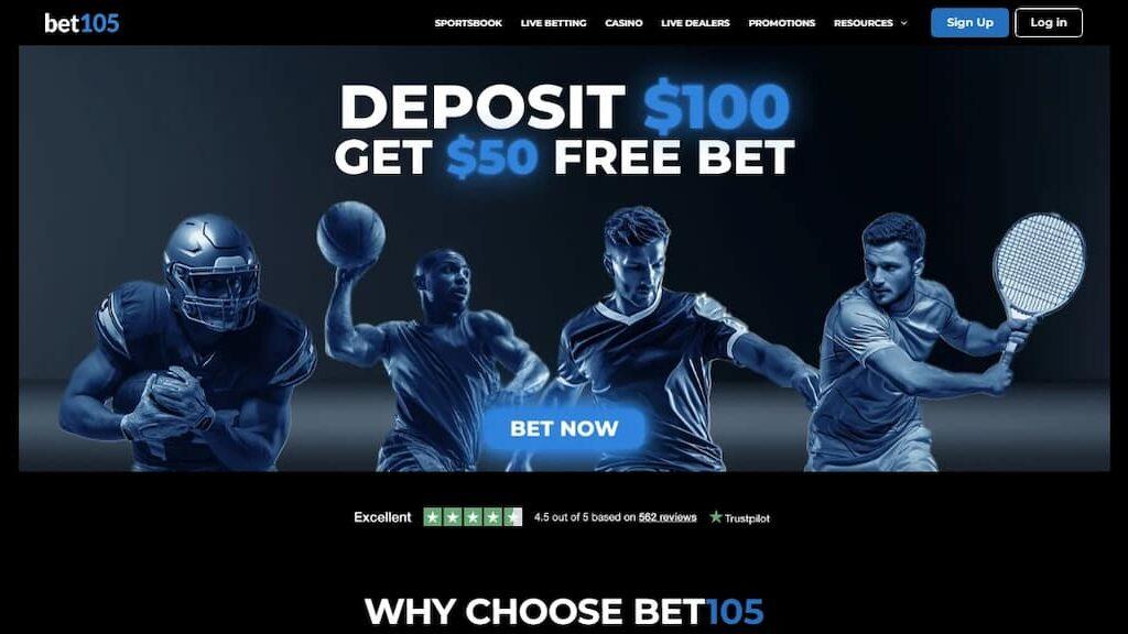 Bet105 welcome bonus page