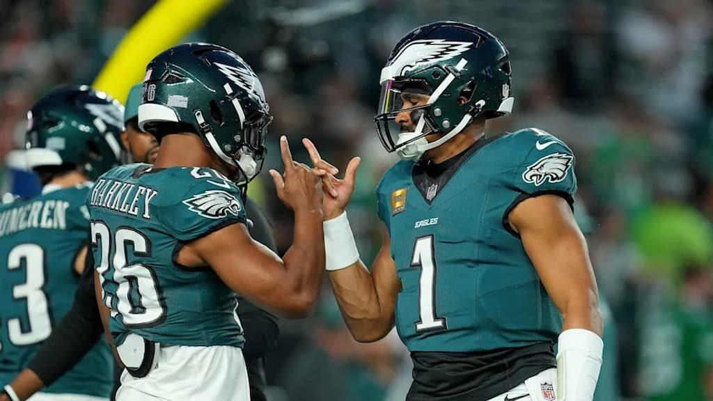 NFL Same-Game Parlays Guide cover (Saquon Barkley, Jalen Hurts, Philadelphia Eagles)