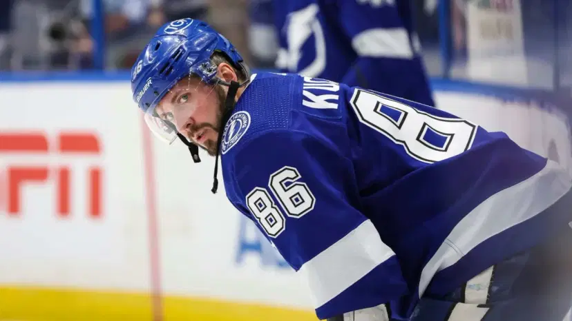 Nikikita Kucherov and the Lightning take on the Maple Leafs tonight