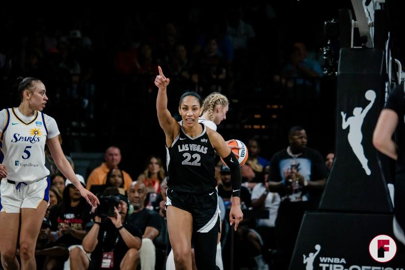 A'ja Wilson after scoring