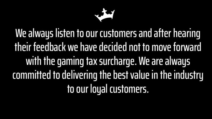 DraftKings Drops Planned Tax Surcharge Following Customer Backlash 
