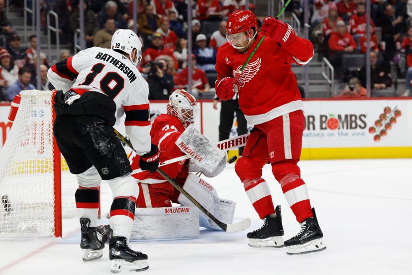Alex Lyon and Drake Batherson