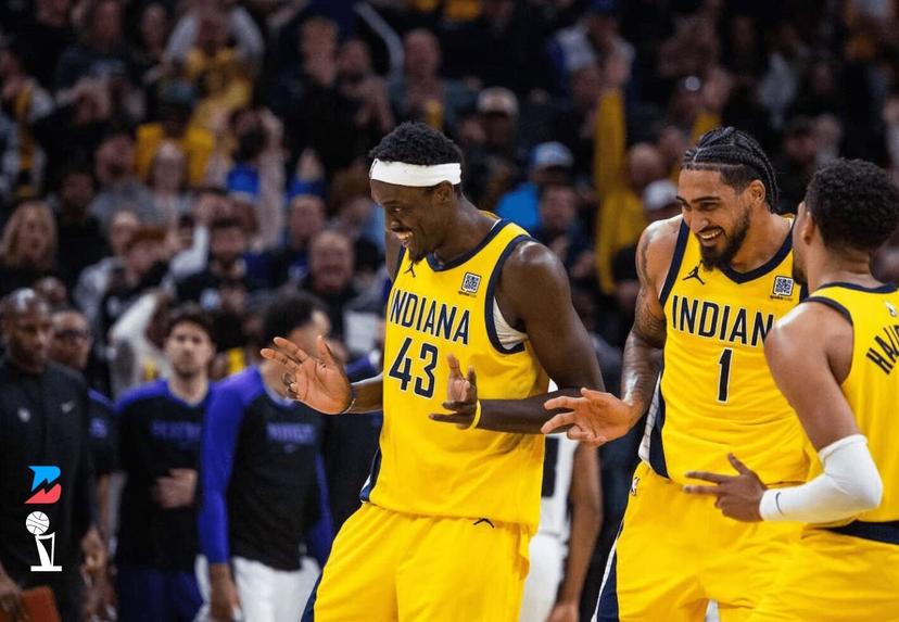 The Indiana Pacers having fun. 