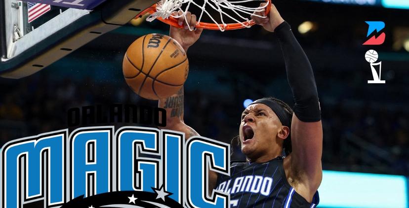 Paolo Banchero Dunking with the Magic logo. Hawks vs Magic NBA Analysis, Odds, and Best Bet (4/15)