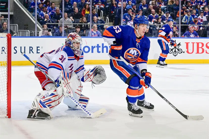 Casey Cizikas and Igor Shesterkin
