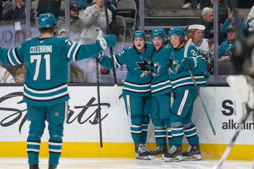 Macklin Celebrini and Tyler Toffoli 