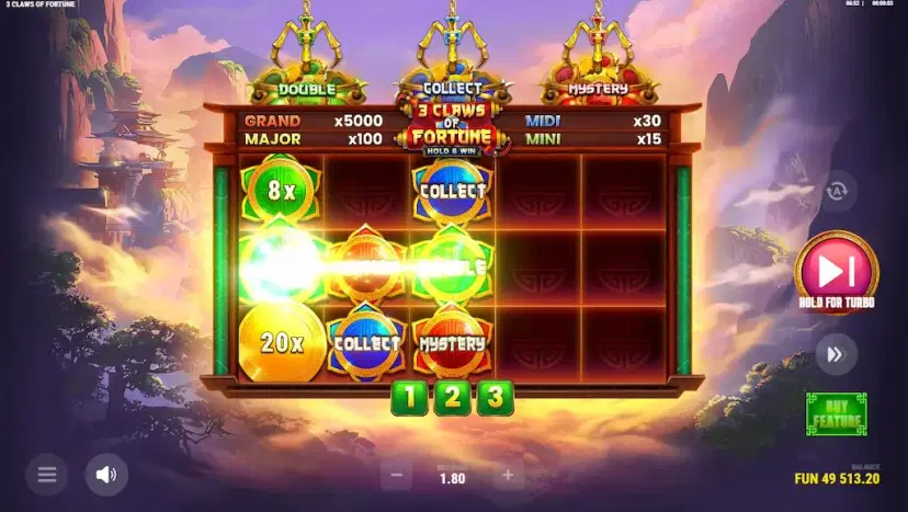 3 Claws of Fortune Bonus Game