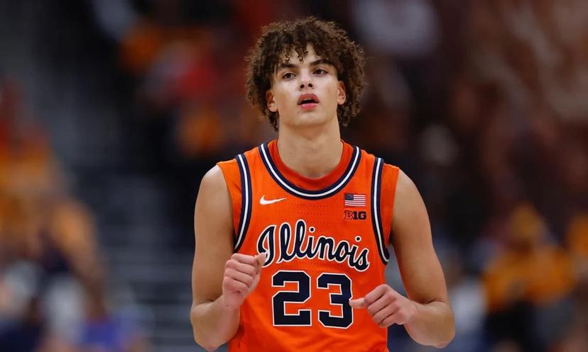 Keaton Wagler only put up three points and an assist against UConn in November, but he only played 14 minutes - UConn Illinois Picks