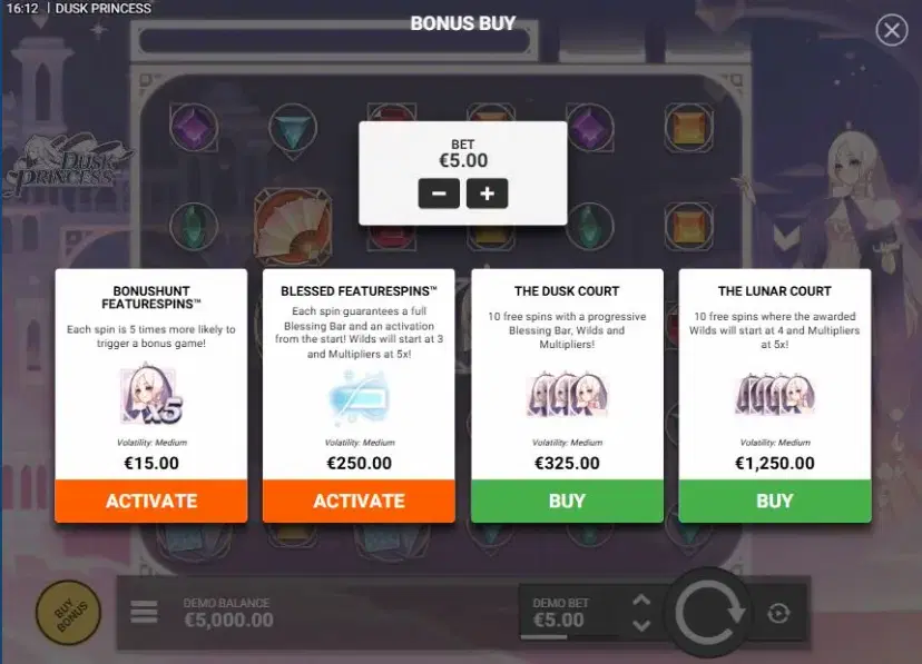Dusk Princess Buy Feature