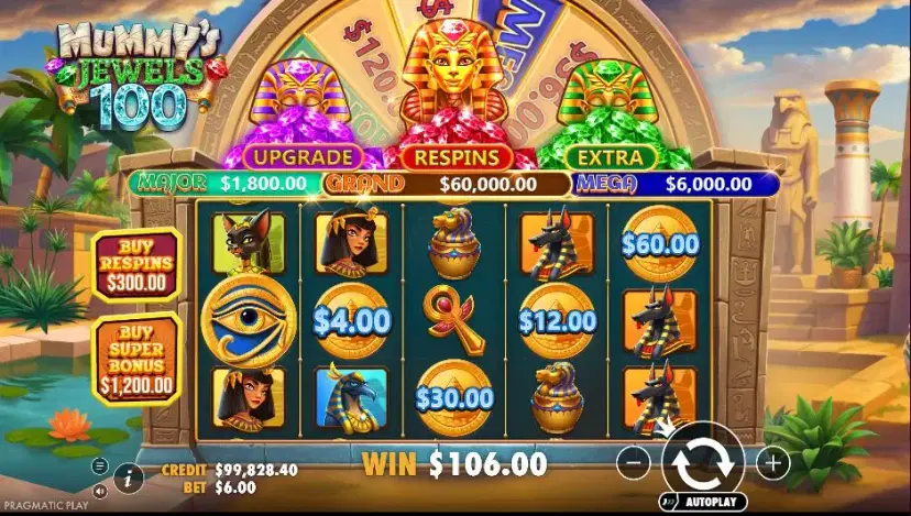 Mummy's Jewels 100 Main Features