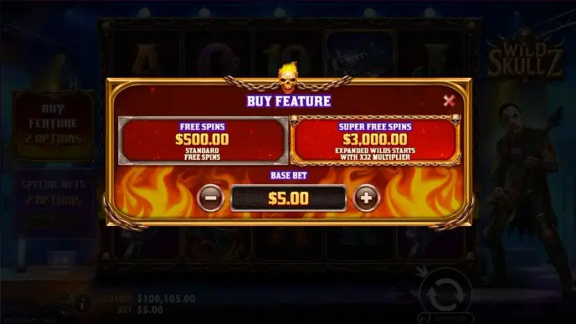 Wild Skullz Buy Feature