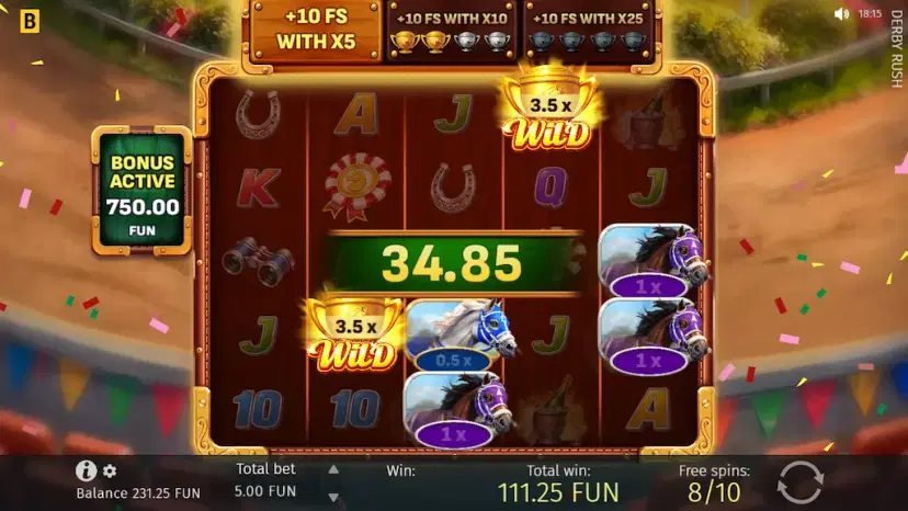 Derby Rush Free Spins
