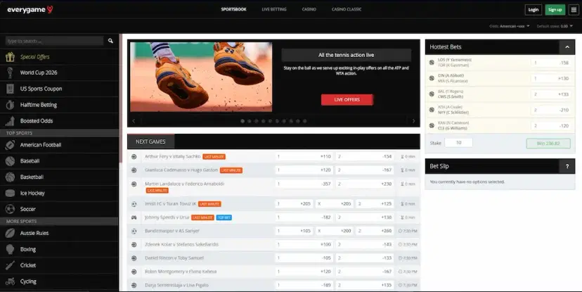 Everygame Sportsbook Features Apr 2026