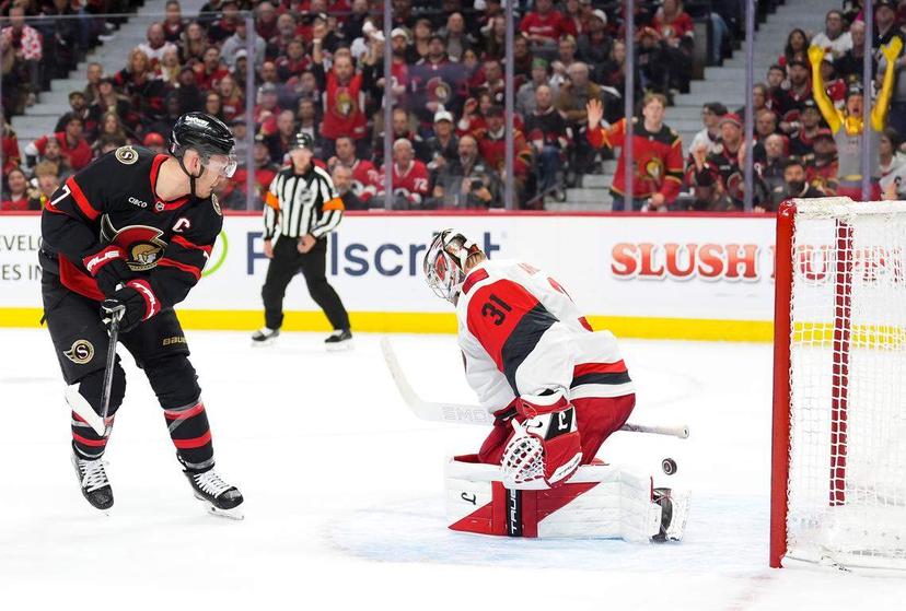 Brady Tkachuk and Freddy Andersen