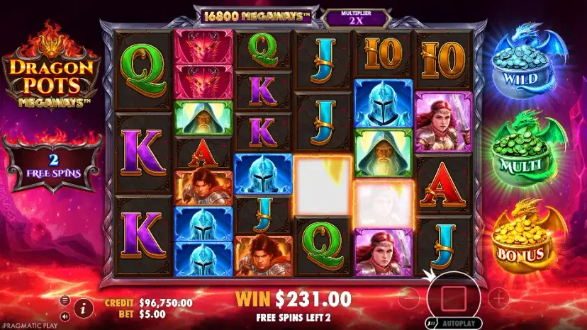 dragon pots megaways free spins