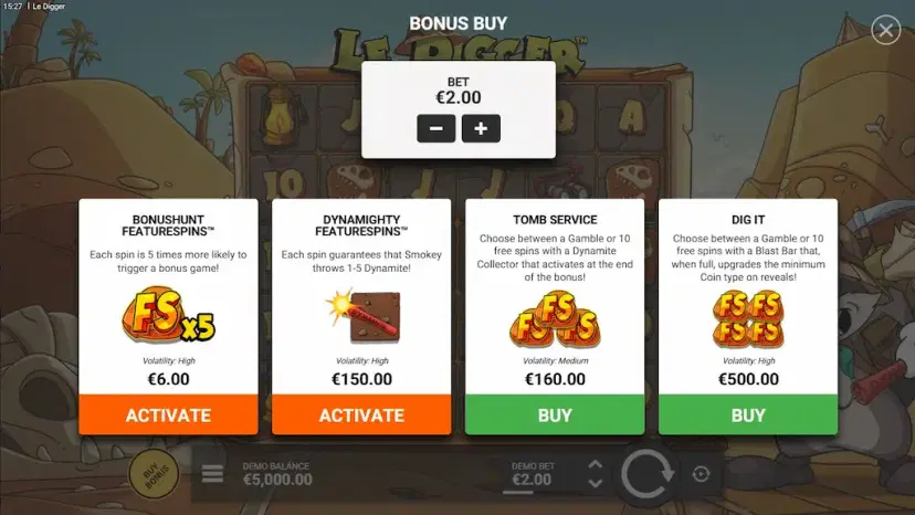 le digger buy bonus