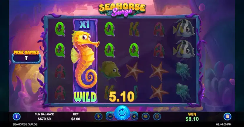 seahorse surge free games with wild multiplier
