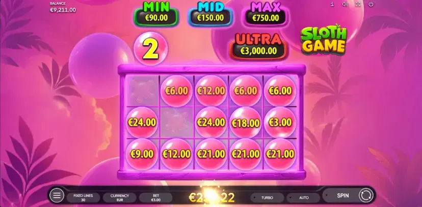 sloth game hold and win bonus game