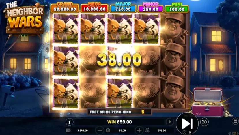 the neighbor wars free spins