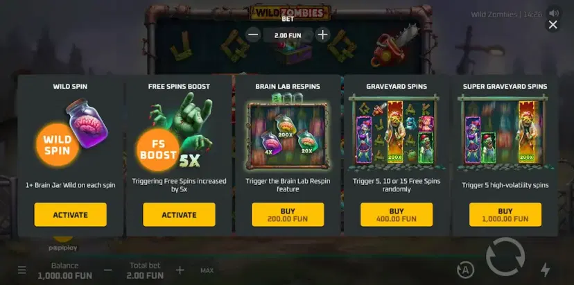 wild zombies bonus buy