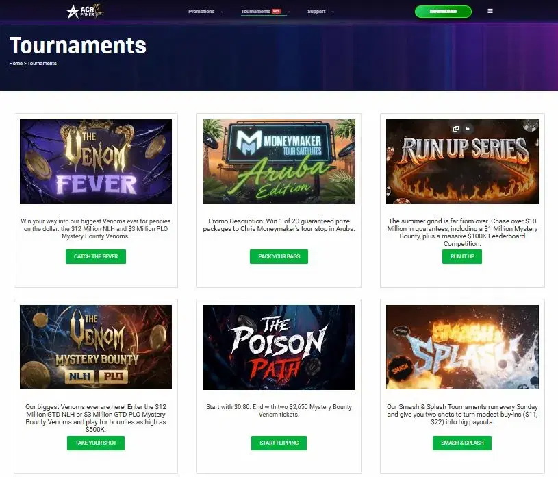 acr poker tournaments july 2026