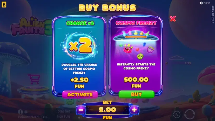 alien fruits 3 buy bonus