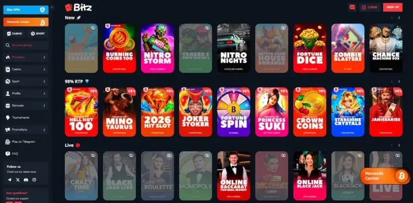 bitz.io casino games july 2026