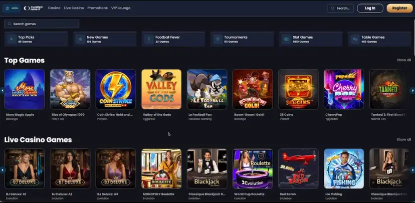 casinonight features july 2026