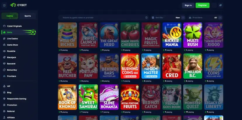 cybet casino games july 2026