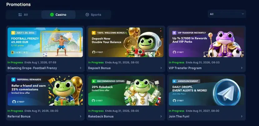 cybet casino promotions july 2026
