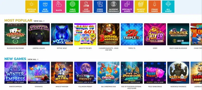 jackspay casino features july 2026
