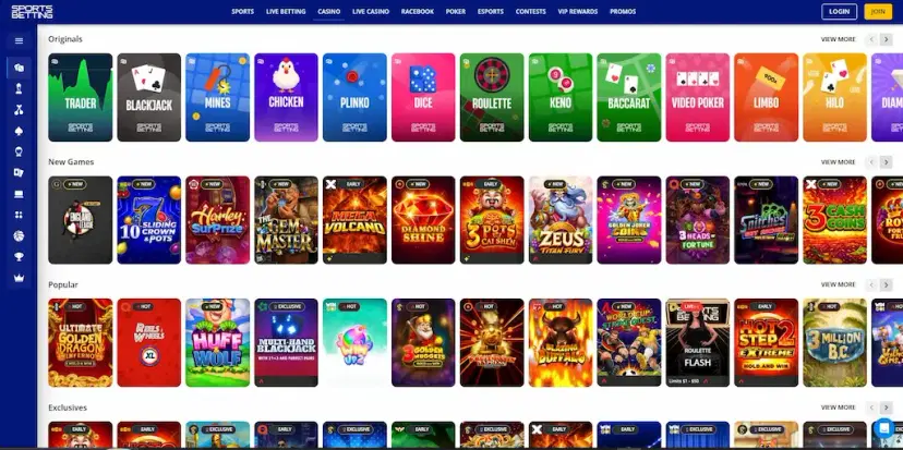 sportsbetting casino features july 2026