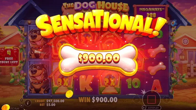 the dog house megaways 1000 gameplay