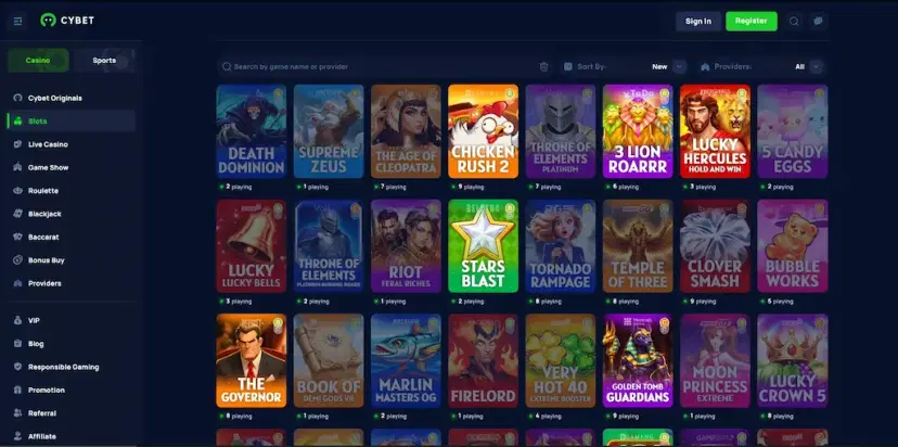 cybet casino games aug 2026