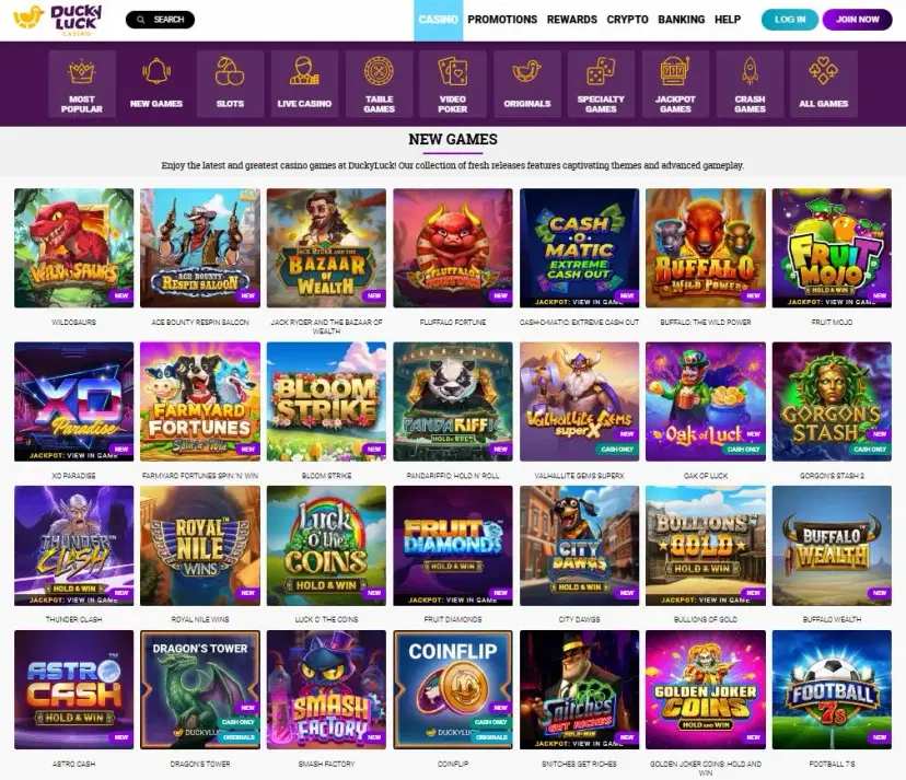 duckyluck casino games aug 2026