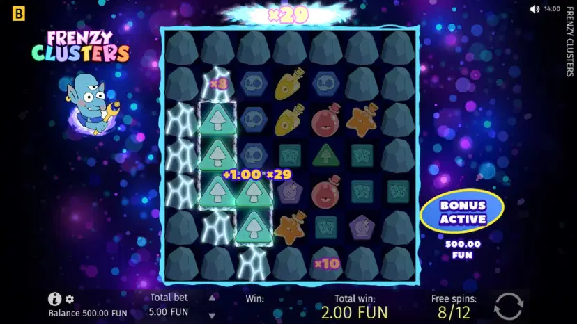 frenzy clusters free spins