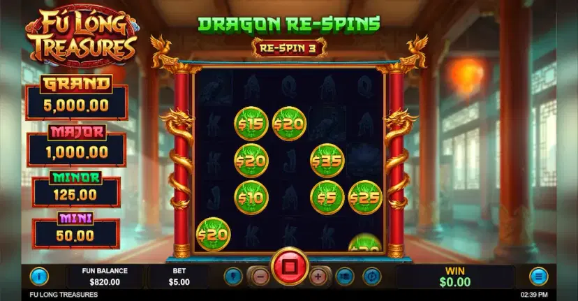 fu long treasures dragon re-spins