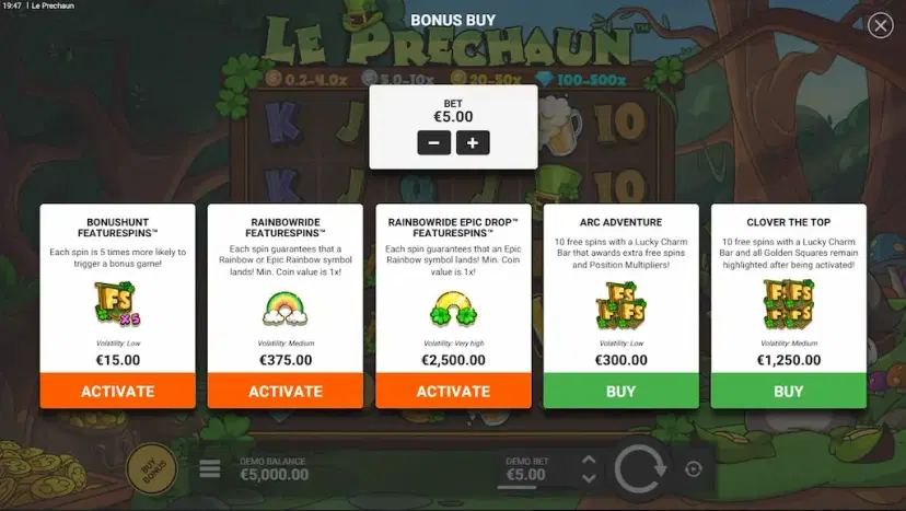 le prechaun bonus buy