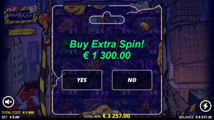 outsourced 2 extra spins