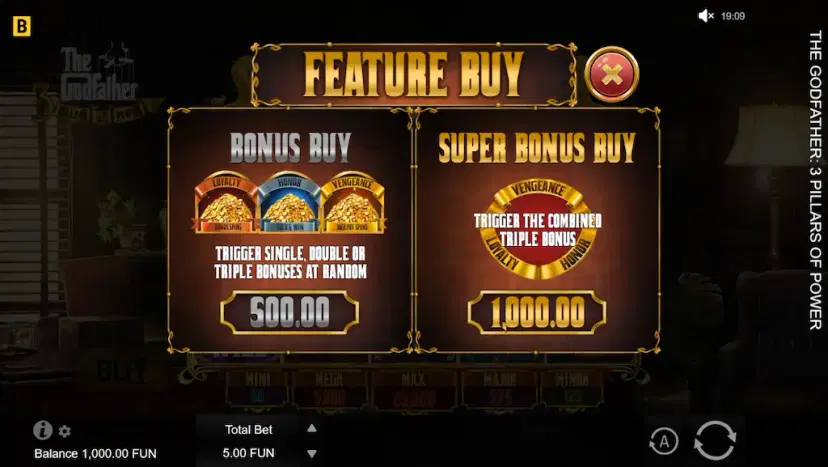 the godfather 3 pillars of power bonus buy