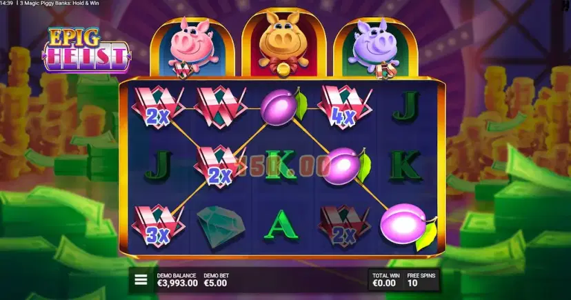 3 magic piggy banks hold & win epig heist