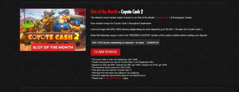everygame casino promotions sept 2026