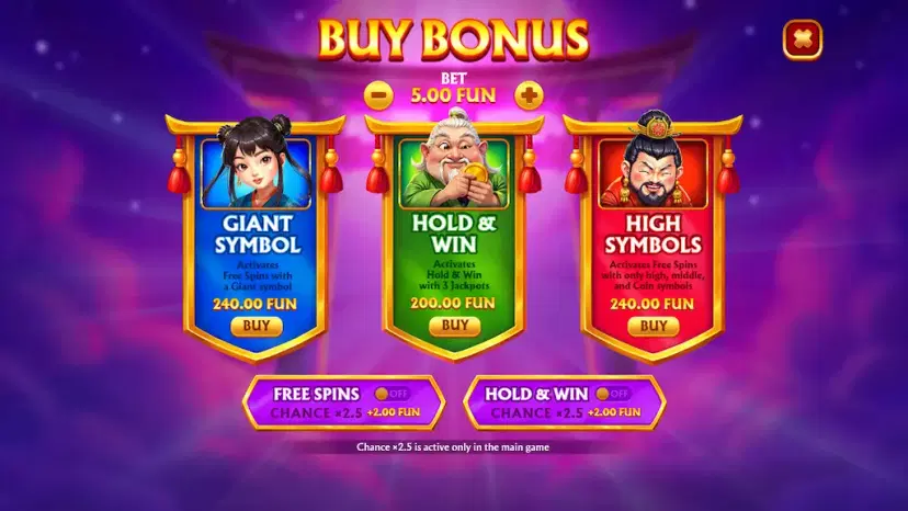 fortune trio: minions of fu bonus buy